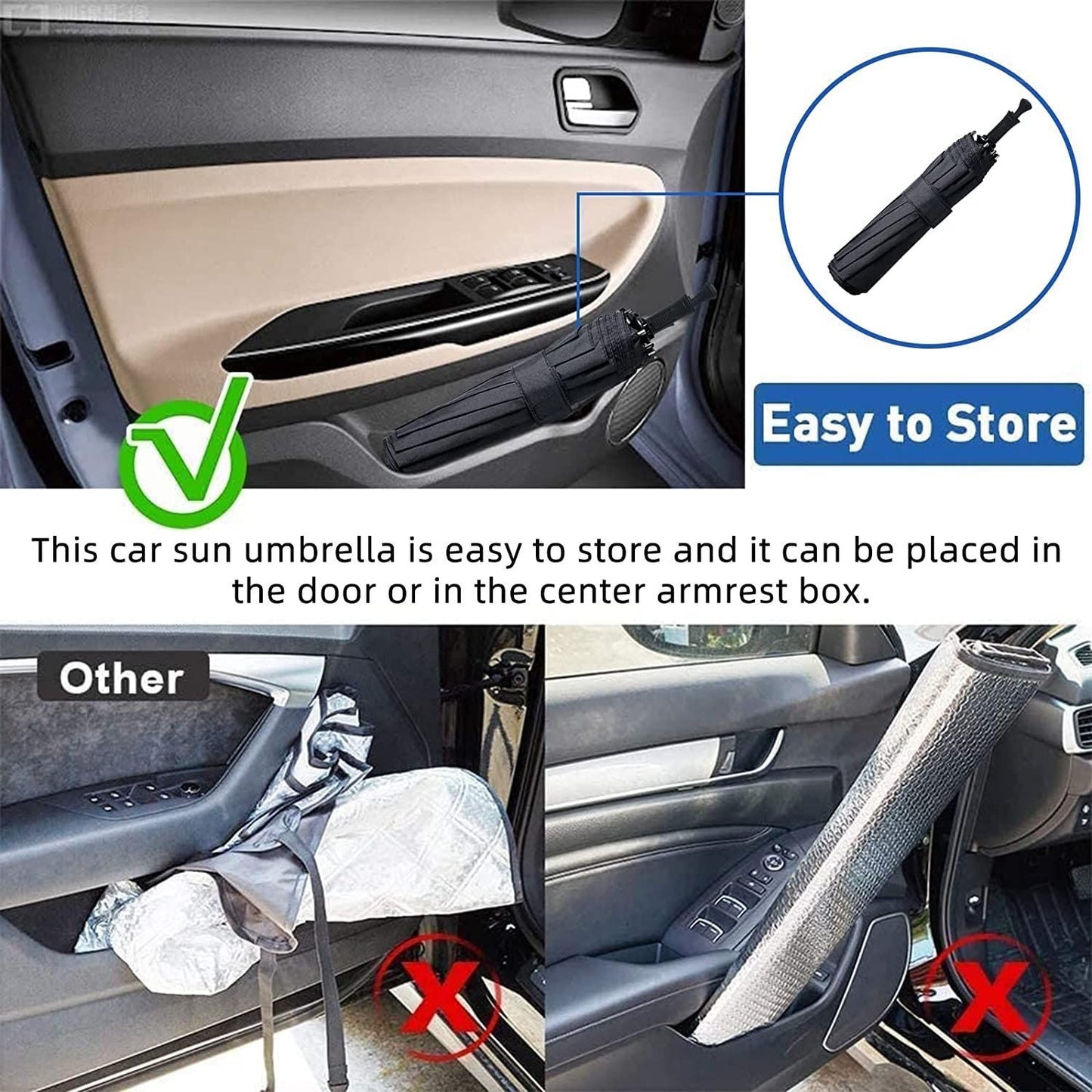 Car Windshield Sun Shade Umbrella (Heat Insulation Protection)