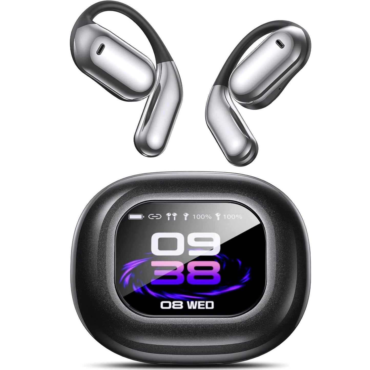 AI Language Translator Earbuds, OWS LCD Touchscreen