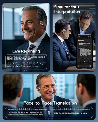 AI Language Translator Earbuds, OWS LCD Touchscreen